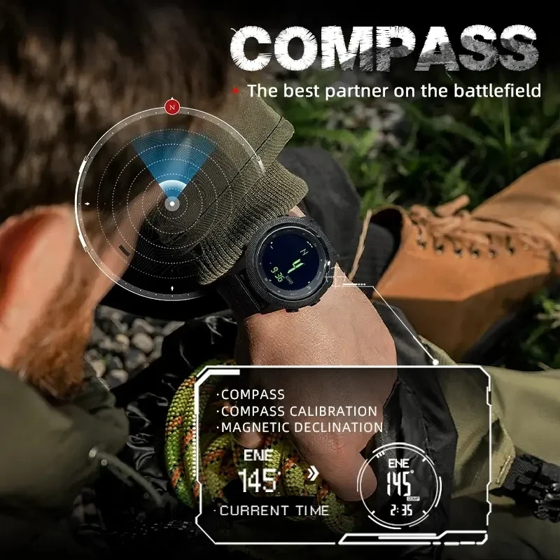 North Edge Apache 46 compass mode demonstrated on a hiker’s wrist